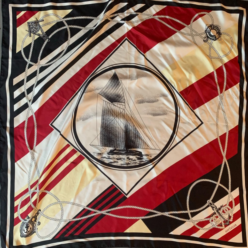 Ann Taylor Silk Nautical Scarf Ann Taylor Silk Nautical Scarf